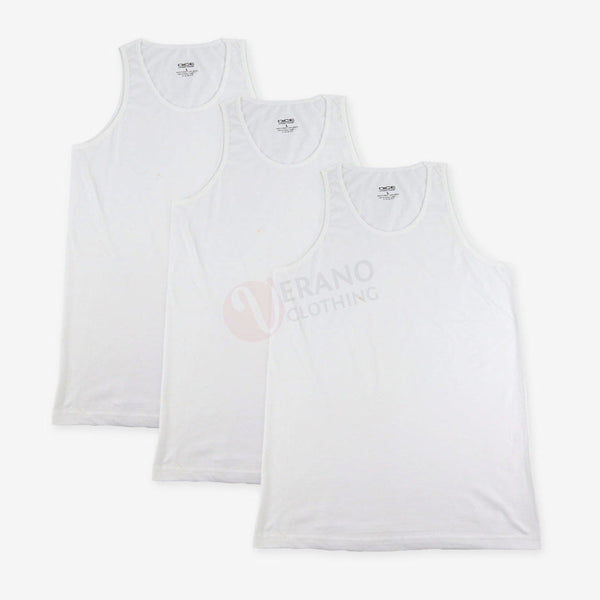 DICE Lot 3 Débardeurs Blanc 100% Coton