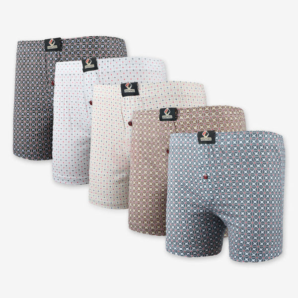 ESPIRO Lot 5 Caleçons Motif 100% Coton