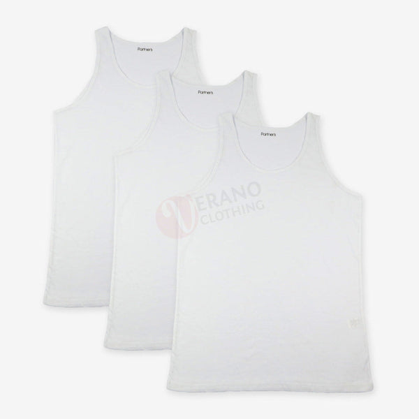 PARTNERS Lot 3 Débardeurs Blanc 100% Coton