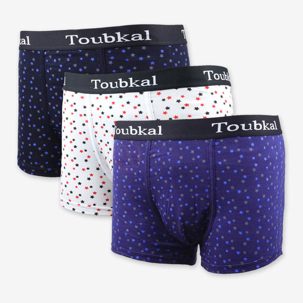 TOUBKAL Lot 3 Boxers Etoile Coton