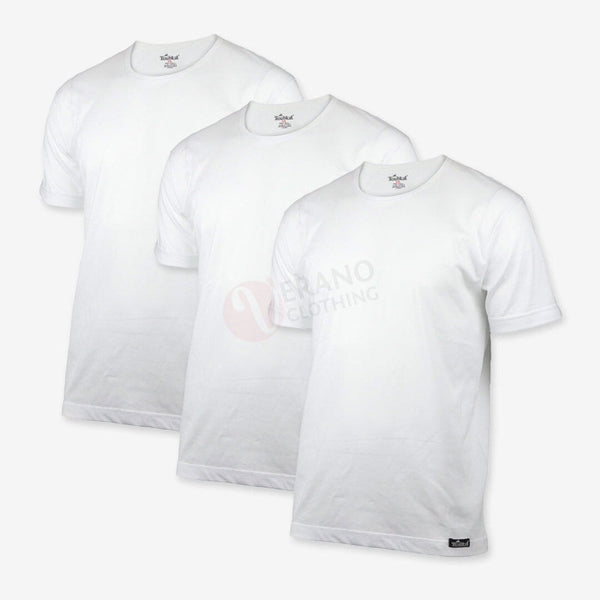 TOUBKAL Lot 3 T-shirts Blanc 100% Coton