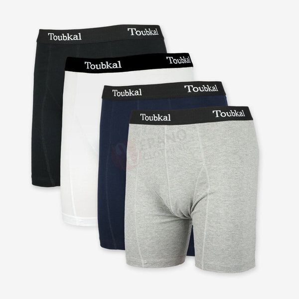 TOUBKAL Lot 4 Boxers Simple Bande Coton